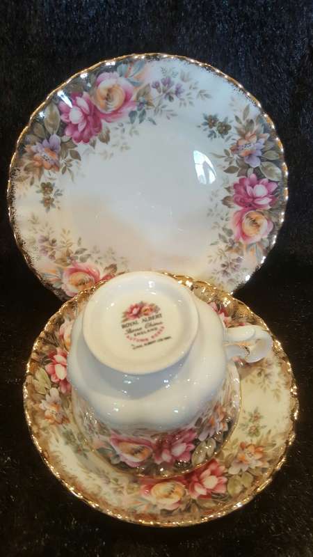 Stunning 1981 Royal Albert Autumn Roses Tea Trio's - Unused ! 8 available .BID IS PER TRIO