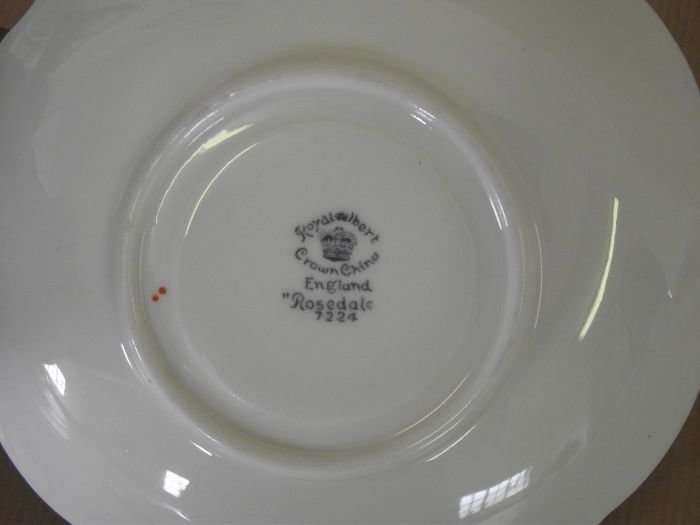 Stunning Royal Albert Rosedale late 1920's ! 21 Piece Tea Set for 6 ! Extremely Rare ! Hampton Cups