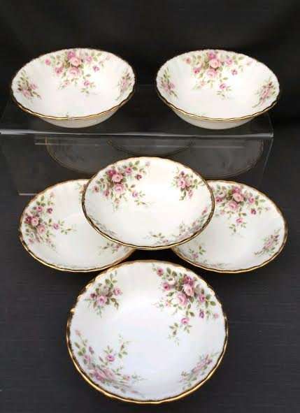 1970 Royal Albert Cottage Garden set of 6x 15.5cm Cereal Bowls. Un-used Excellent Condition