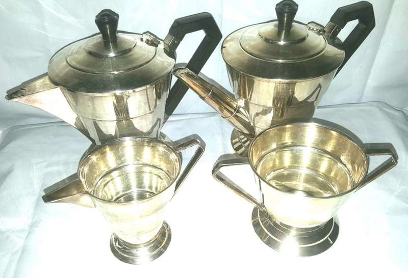 Stunning Sheffield Four Piece Art Deco Silver Plated Tea Set