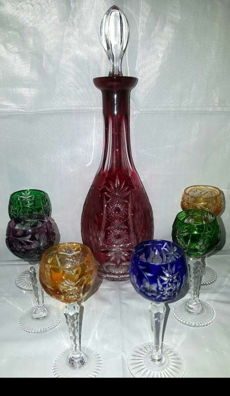 Opulent Nachtmann Traube Crystal Decanter Set with 6 Sherry Glasses - Retails over 700 Euro / R11500