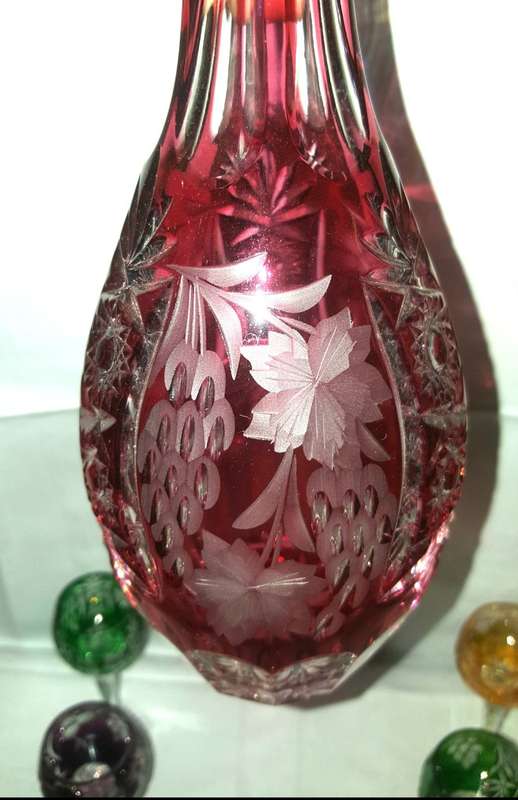 Opulent Nachtmann Traube Crystal Decanter Set with 6 Sherry Glasses - Retails over 700 Euro / R11500