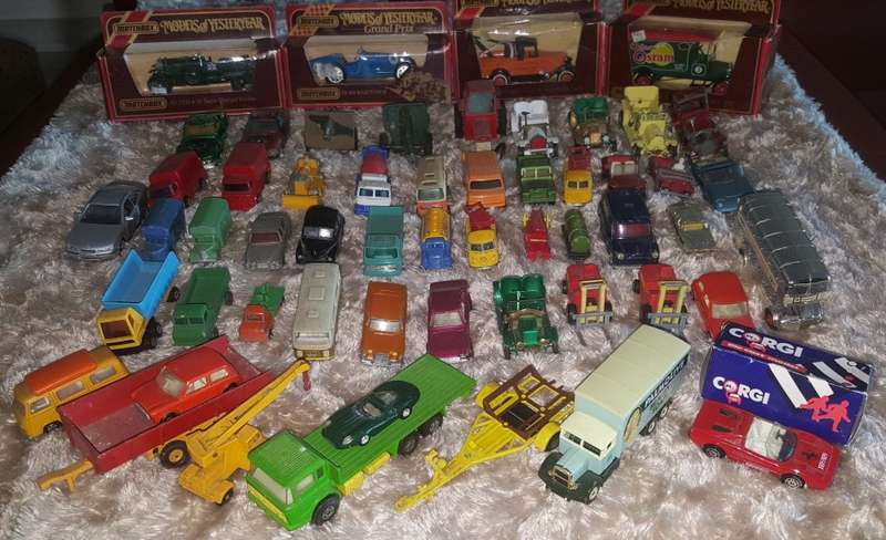 Massive lot of 55 Die Cast Models ALL MADE IN ENGLAND 1950's - 80's Corgi/Lesney/Husky/Matchbox