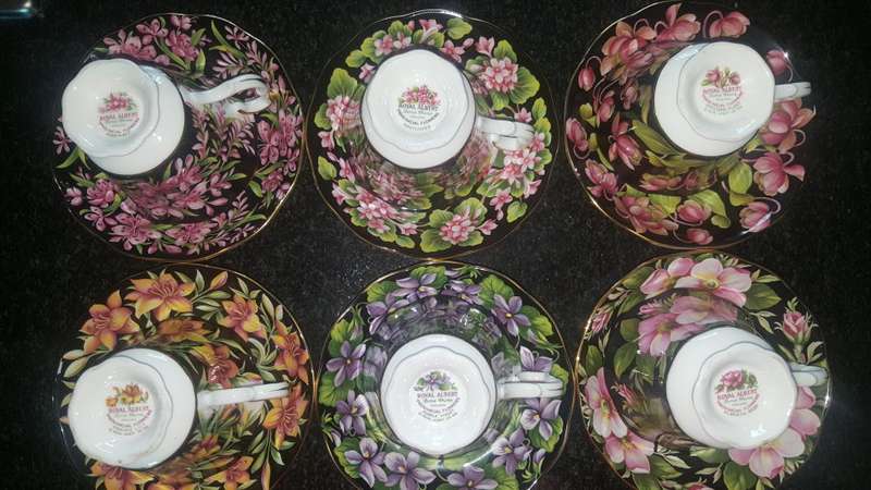 Extremely Rare 1975 Royal Albert Provincial Flowers Tea Duo's  - Pristine 1st Quality !