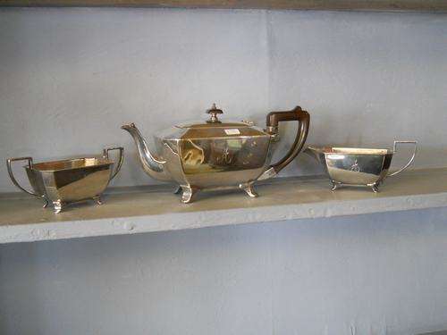SILVER PLATED ART DECO STYLE TEA SET