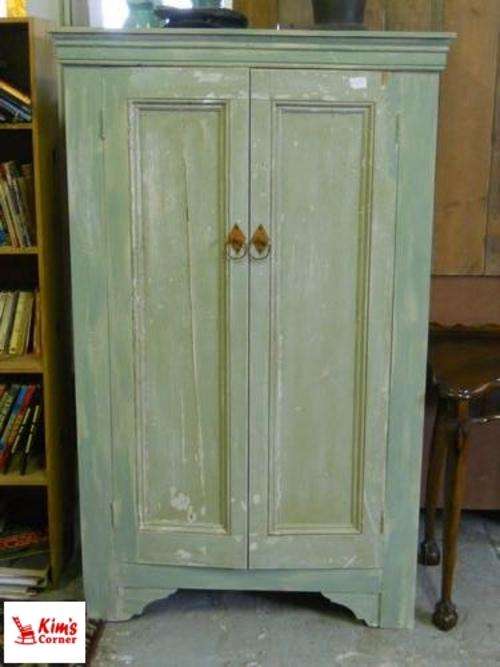 DISTRESSED CUPBOARD WITH SHELVES BY KIM'S CREATIONS