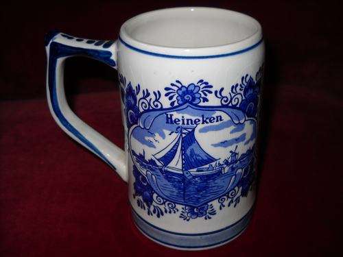 DELFT BLUE HEINEKEN MUG HANDPAINTED MADE IN HOLLAND !!!R1 NO RESERVE!!!!