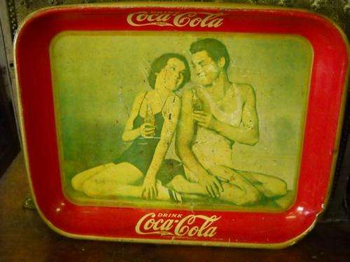 COCA-COLA ENAMEL TRAY (1934)Crazy R1 no reserve!!!!!