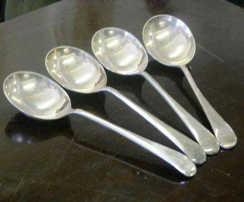 ONLY R1??????!!!! SET 4 SILVER PLATE SPOONS (EPNS SHEFFIELD)