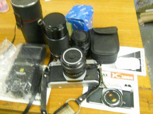 10 DAYS ONLY!!!!! R1 NO RESERVE!!!  CAMERA (PENTAX), LENSES (KENKO, SUNGAR) & FLASH UNIT (NATIONAL)