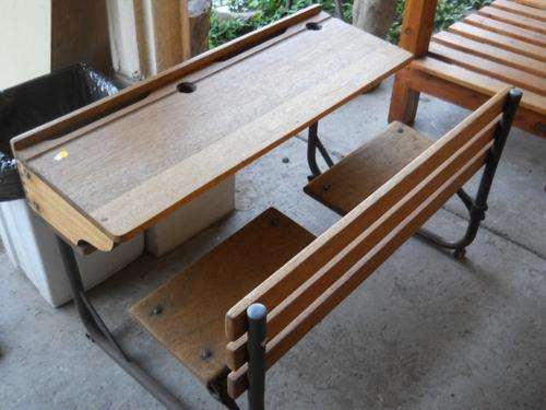 OAK CHILDREN'S DOUBLE SCHOOL DESK