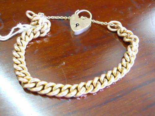 GOLD BRACELET - 15ct GOLD CHAIN WITH 9ct GOLD CATCH (10.9gr)
