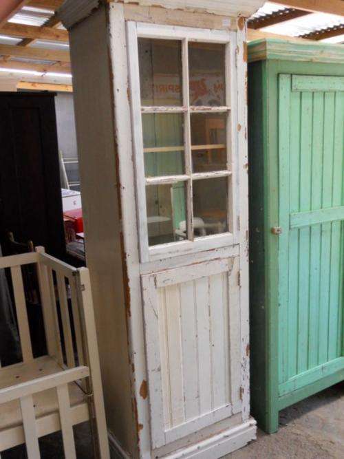 KIMS CREATION.  DISTRESSED  WHITE PAINTED CUPBOARD