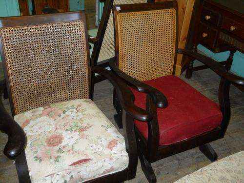 Two beautiful rocking chairs !!Need upholstery but good condition!!BID FOR EACH