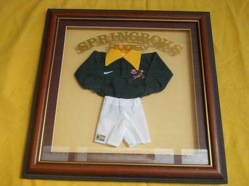 SPRINGBOKS RUGBY - MINIATURE FRAMED RUGBY REPLICA