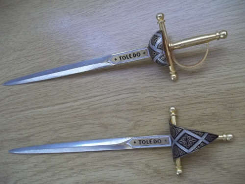 2 x Vintage Rare Letter Opener Swords