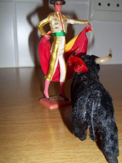 Spanish Matador Figurine with Bull