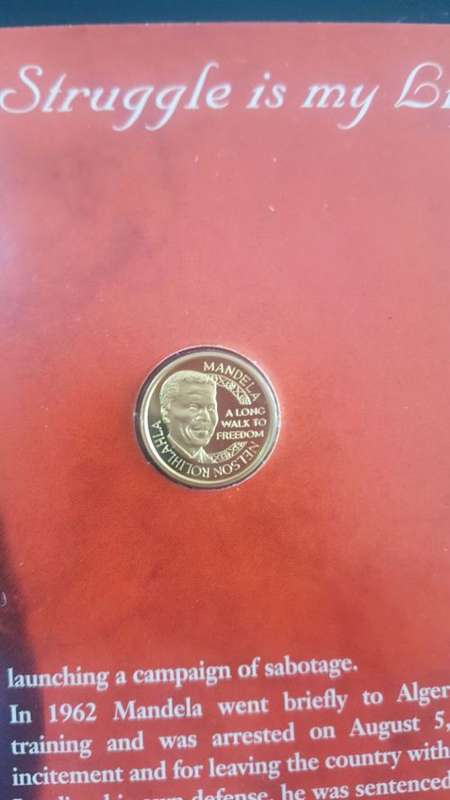 Nelson Mandela 1/10 24ct Gold Commemorative Medallion - 2 available