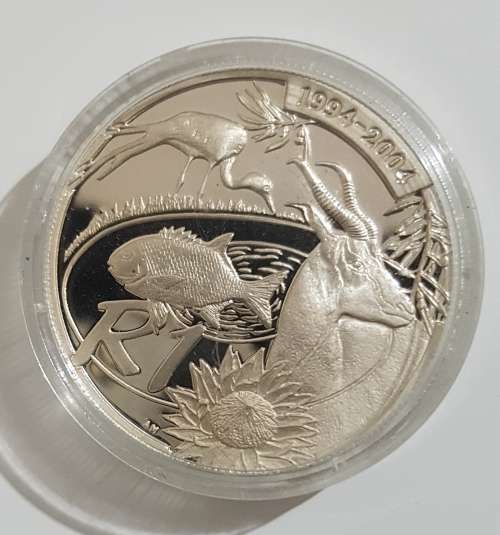 Protea Series - 2004 Silver R1 PROOF - 10YR Democracy - Mintage - 2930 High Value!!!