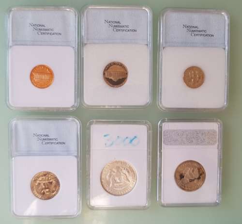 Collection of graded USA  Proof coins - 1c , 5c , 10c , 25c , 56c & $1