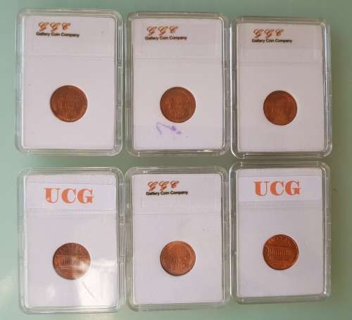 Collection of graded USA  1 cent  coins
