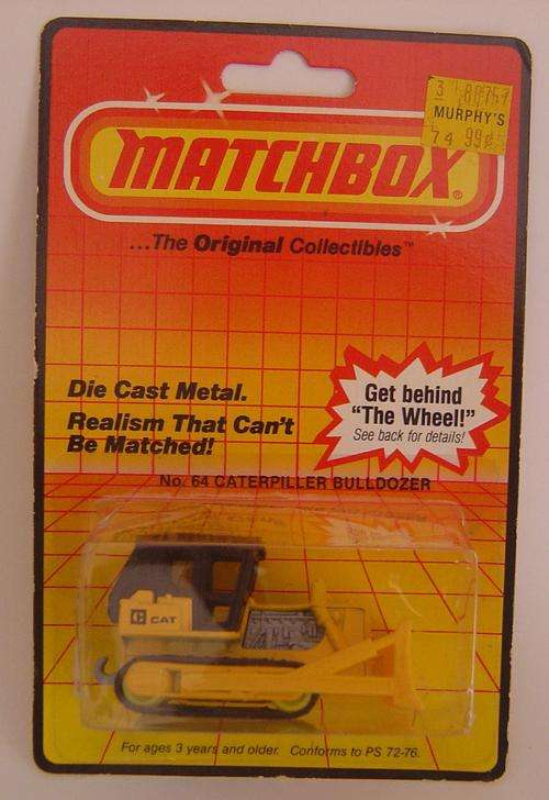 Matchbox Superfast 1980's Blister Pack - # 64 CAT Bulldozer- Mint on Card!!!!
