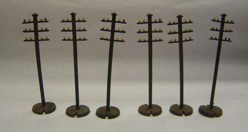 HO Scale Accessories - Telegraph Poles x 6 - Made in England!