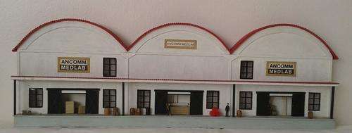 HO Scale Low Relief Building - ANCOMM - MEDLAB - Handcrafted!!!