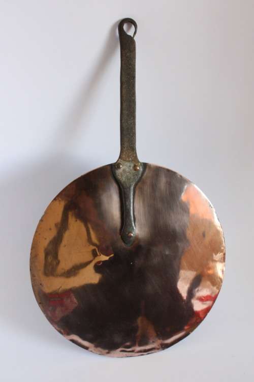 19th Century  Copper Pot Lid with Iron Handle
