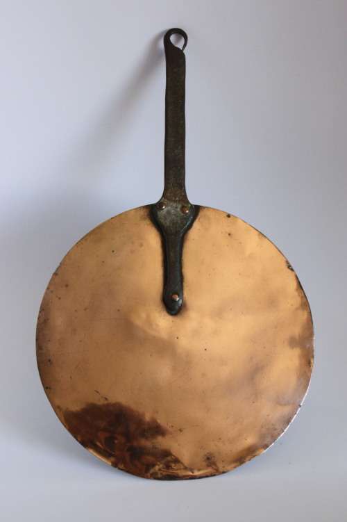 19th Century  Copper Pot Lid with Iron Handle