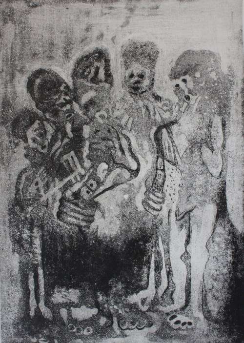 Cyprian Mpho Shilakoe (1946-1972) Etching - Group III