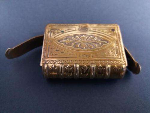 Victorian brass vesta case (dated 1876)