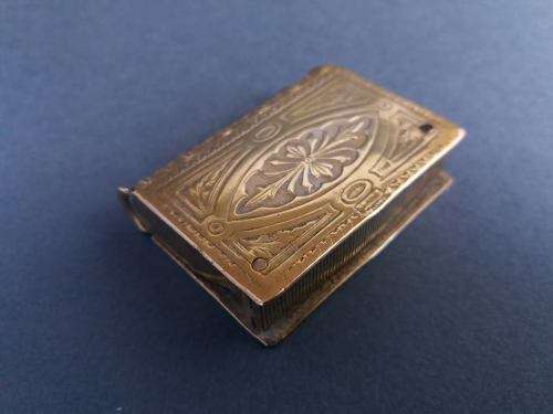 Victorian brass vesta case (dated 1876)