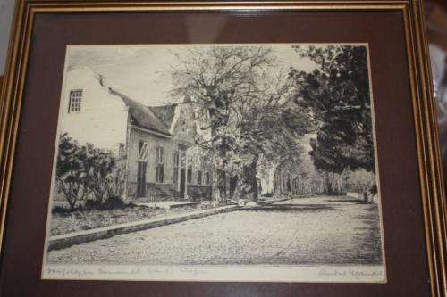 Signed etching by famous Andre Naude