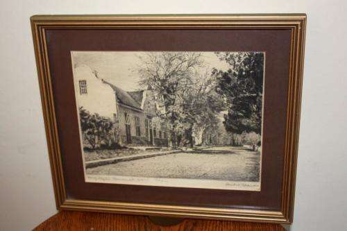 Signed etching by famous Andre Naude