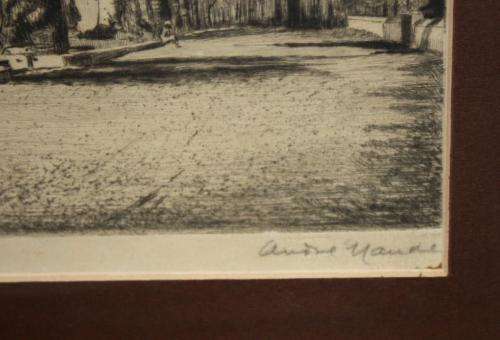 Signed etching by famous Andre Naude