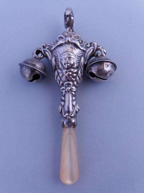 Sterling silver baby's rattle (Adie & Lovekin)