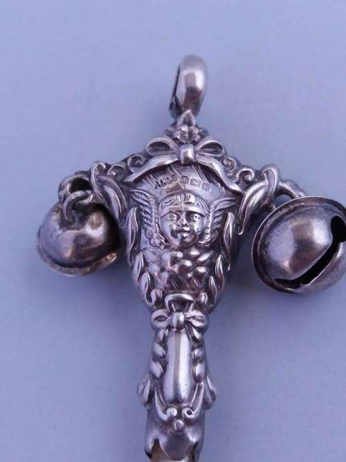 Sterling silver baby's rattle (Adie & Lovekin)