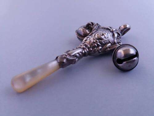 Sterling silver baby's rattle (Adie & Lovekin)