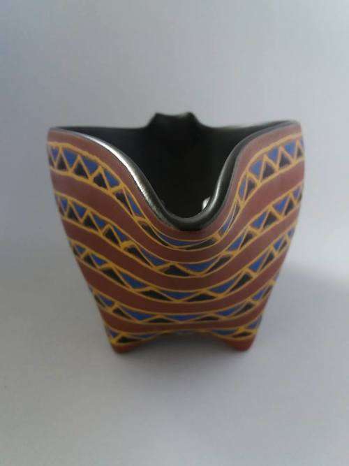 Kalahari pottery jug with geometric pattern