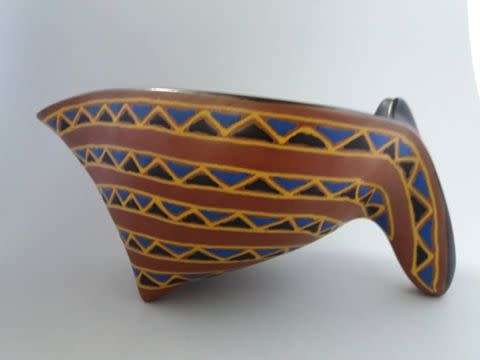 Kalahari pottery jug with geometric pattern