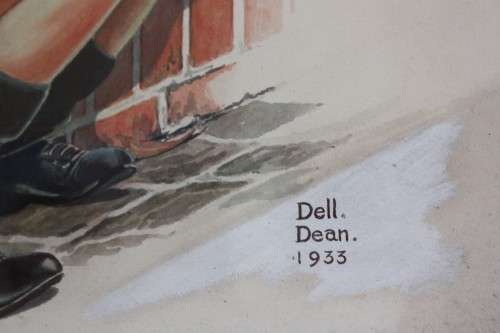 Dell Dean painting of a boy and his dog 1933