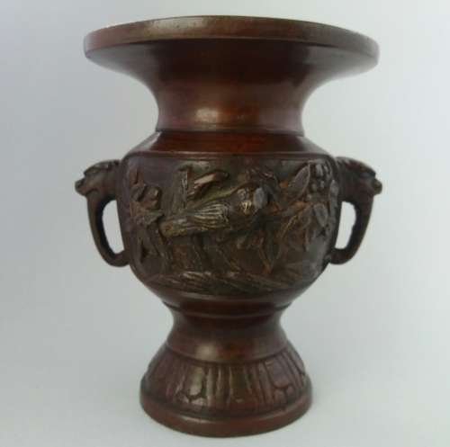 Antique Japanese bronze urn