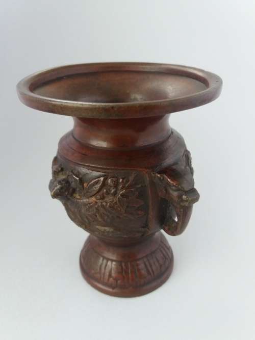Antique Japanese bronze urn