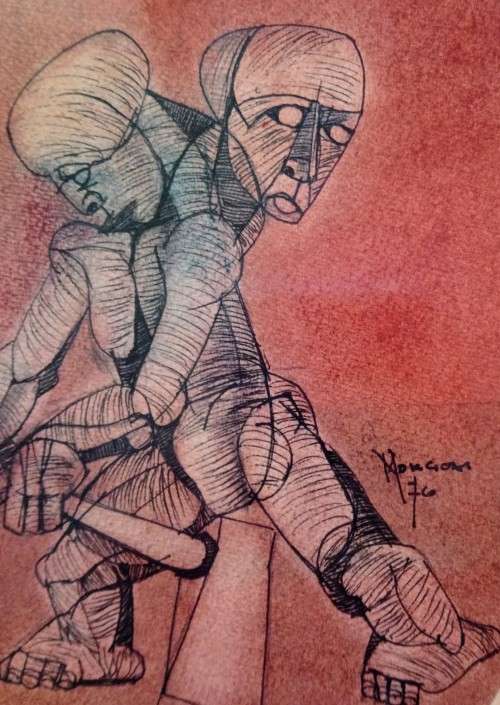 Nathaniel Mokgosi mixed media