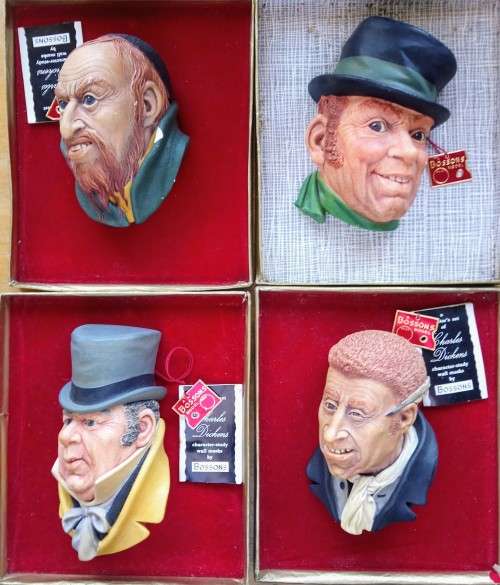 Four Charles Dickens Bosson character heads