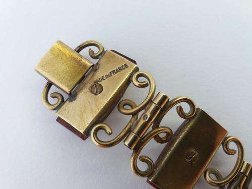 1930s French bakelite and brass bracelet seahorses design