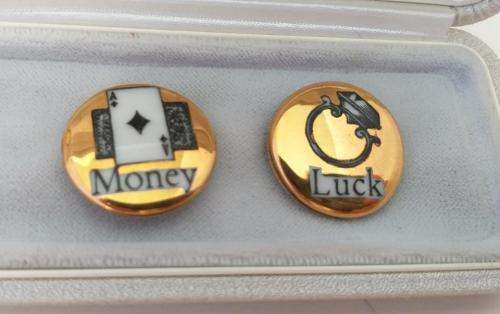 VINTAGE Fornasetti gilded ceramic buttons in original display box