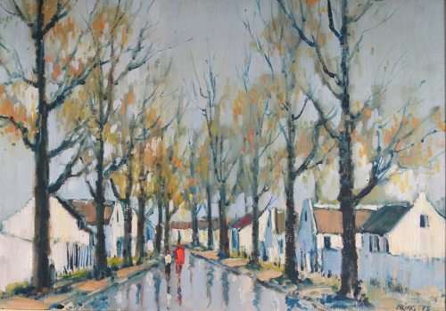 Melvyn Brigg oil painting of Cape cottages