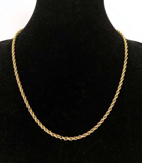 Vintage 9 carat gold rope chain